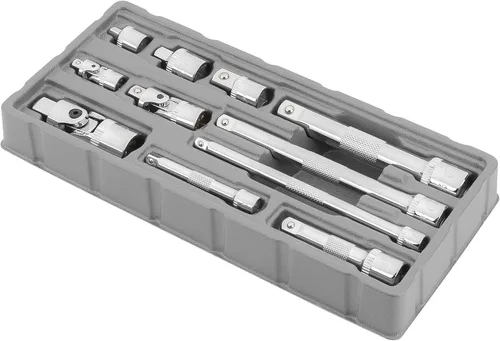 Ingersoll Rand - Juego de accesorios de 11 piezas, acero al cromo vanadio, incluye juntas en U, adaptadores y extensiones en unidad de 1/4", 3/8",