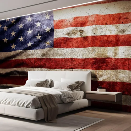 Miniatura 4 de wall26 - Primer plano de la bandera americana Grunge - Mural de pared extraíble autoadhesivo grande - 100x144 pulgadas Obra de arte - D430
