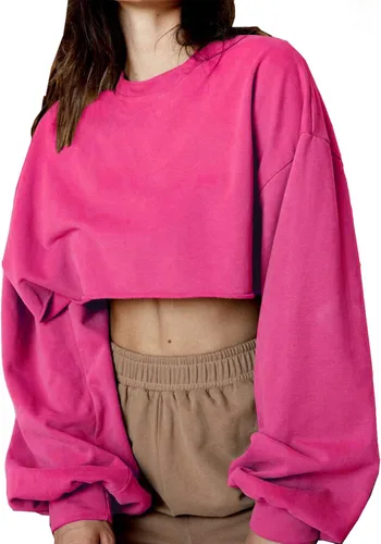Miniatura 2 de Artfish Camisetas cortas de manga larga con cuello redondo para mujer sudaderas sueltas