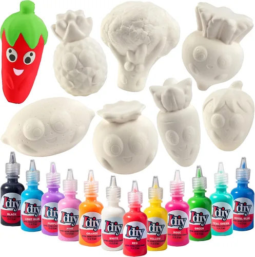 Miniatura 13 de Idiy Kit de manualidades Jumbo Squishy Toys (paquete de 8 animales marinos) – Pinta tus propios Squishies de levantamiento lento DIY Ocean Art Set
