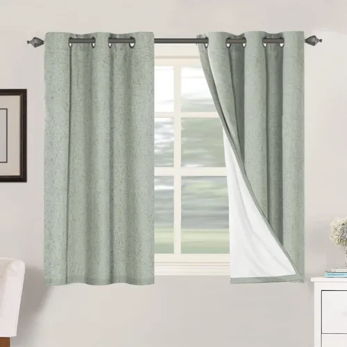 Miniatura 80 de H.VERSAILTEX Cortinas opacas de lino de 72 pulgadas de largo, 100% absolutamente opacas, con aislamiento térmico, con textura de lino, cortinas