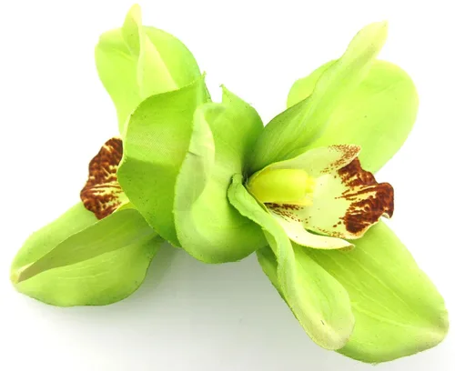 Miniatura 2 de Doble pinza de pelo de flores de seda verde lima con dientes