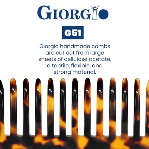 Miniatura 5 de Giorgio G51 TY - Peine para desenredar el cabello, peine de bolsillo de dientes anchos para cabello ondulado grueso, rizado, hecho a mano