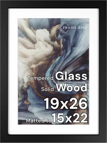 Miniatura 64 de Frame Amo Marco de póster de madera maciza de 13 x 19 pulgadas, color natural, tapete blanco para imagen de 11 x 17 pulgadas, parte frontal