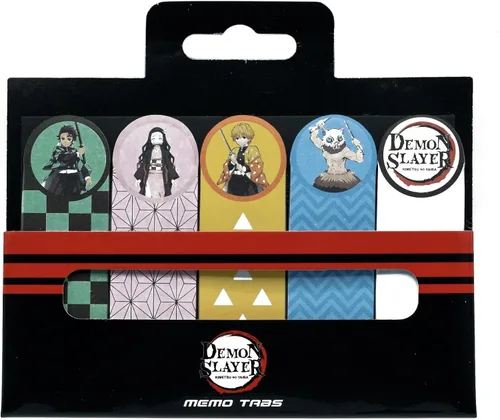 Miniatura 2 de Retrato de personaje de Demon Slayer 5 pestañas adhesivas de notas Marcadores de página de libros, papel de papelería para notas de trabajo