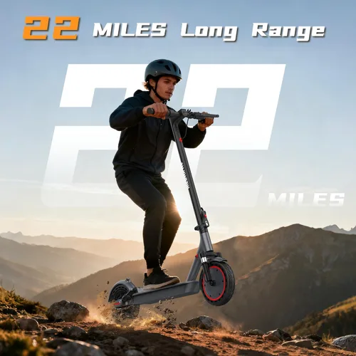 Miniatura 4 de WERHY 10 Inches Electric Scooter, 22 MPH Top Speed & 500W Powerful Motor, 22-28Miles Long Range, Folding E Scooter with Dual Braking for Adults