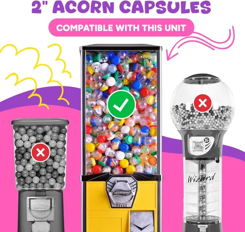 Miniatura 5 de Cápsulas vacías de bellota de 2 pulgadas para máquinas expendedoras envases de colores surtidos para recuerdos de fiesta - 2000 piezas