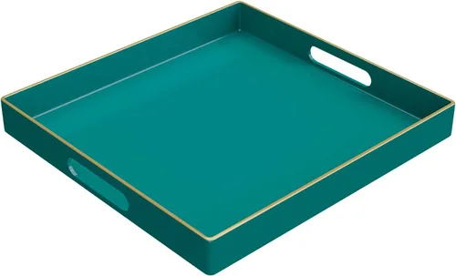 Miniatura 16 de MAONAME - Bandejas de servir azules con asas, bandeja decorativa ovalada para mesa de café, juego de bandejas anidadas de 2, bandeja de tocador