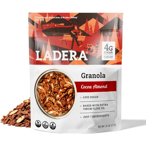 Miniatura 10 de Granola de Quinua con Vainilla Ladera - Cereal de Desayuno Bajo en Azúcar y Sin Nueces, Sin Gluten y Vegano, Ingredientes Honestos, 11 OZ