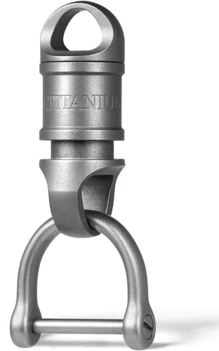 Miniatura 10 de Llavero de liberación rápida FEGVE con 2/28mm anillos de llavero de titanio, llavero giratorio resistente para llaves de casa y coche