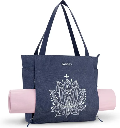 Miniatura 11 de Gonex Bolsa para Esterilla de Yoga, Bolsa Grande con Múltiples Bolsillos para Mujeres y Hombres, Portador de Esterilla de Lona, Cremallera Completa
