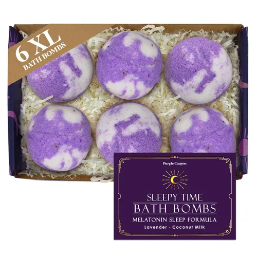 Miniatura 11 de Purple Canyon Bombas de baño de eucalipto para mujer Bomba de baño energizante de menta y eucalipto con aceites esenciales naturales Set