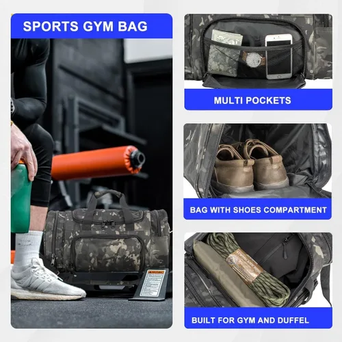 Miniatura 4 de Miramrax Bolsa de gimnasio para hombres y mujeres con compartimento para zapatos, deporte, fin de semana, viajes, durante la noche, bolsa