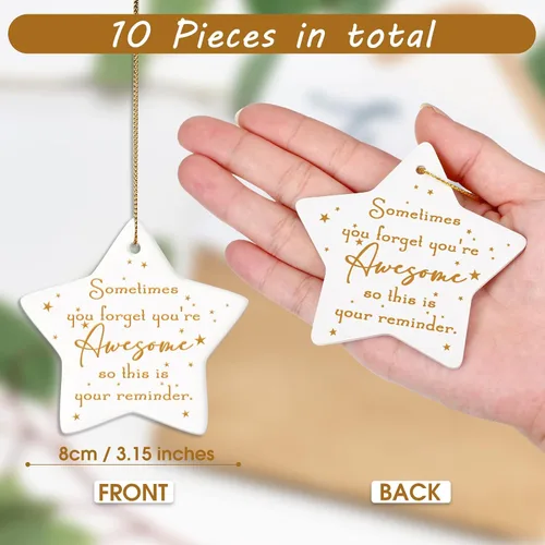 Miniatura 2 de Sieral 10 Piezas Adornos Navideños de Agradecimiento para Compañeros de Trabajo Regalo de Apreciación para Empleados a Granel Adorno Colgante