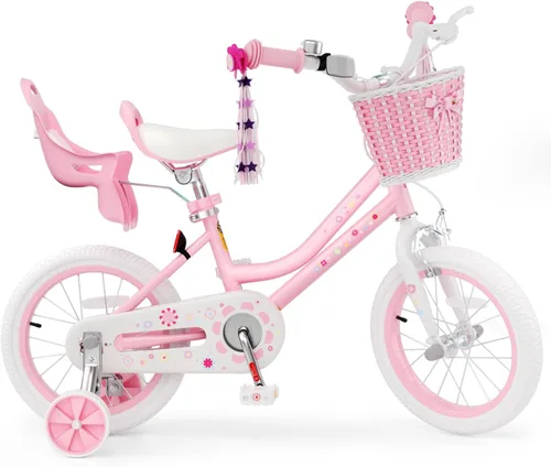 Miniatura 21 de KORIMEFA Bicicleta para niñas de 2 a 12 años, 12, 14, 16, 20 pulgadas, bicicleta para niños pequeños con ruedas de entrenamiento, bicicleta