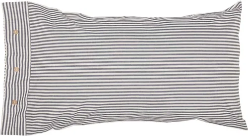 Miniatura 2 de Piper Classics Farmhouse Ticking Stripe Blue King Sham, 21" 37", 100% algodón