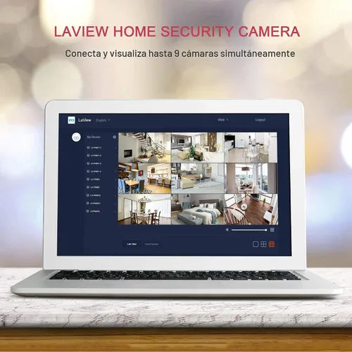 Miniatura 2 de LaView Cámaras de seguridad de 4 piezas, cámara de seguridad para el hogar para interiores, 1080P, cámaras Wi-Fi con cable para mascotas, detección