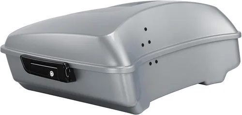 Miniatura 5 de TCT-MOTORPARTS Atlas Silver Metálico Maletero de Viaje Modificado con Respaldo y Montaje en Rack Adecuado para Harley Touring 14-25 Street Glide