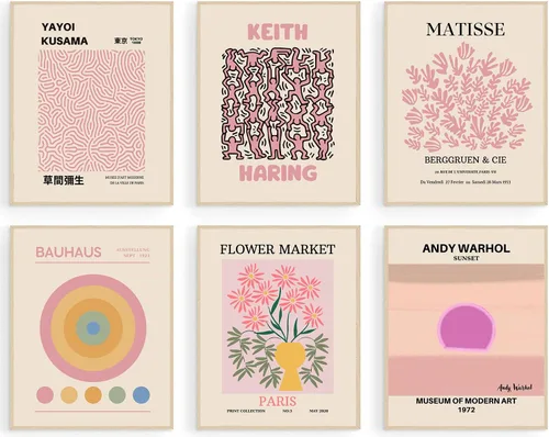 Miniatura 23 de KBKBART Matisse - Impresiones artísticas para pared, póster abstracto de arte de pared de Matisse, negro y beige, línea de cuerpo para mujer, hojas