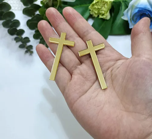 Miniatura 4 de 12 dijes para tartas de cruz, decoración de bautizo para tartas, confirmación de bautismo de acrílico delgado, decoración de pastel de cruz acrílica