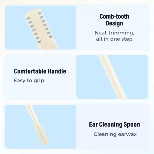Miniatura 3 de AprYew Cortador de pelo nasal 2 en 1, recortador de vello nasal para hombres y mujeres, herramienta de extracción manual portátil de 360° con Beige