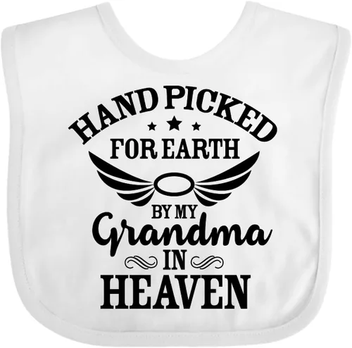 Miniatura 21 de inktastic Handpicked for Earth By My Grandma in Heaven Angel Wings Baby Bib