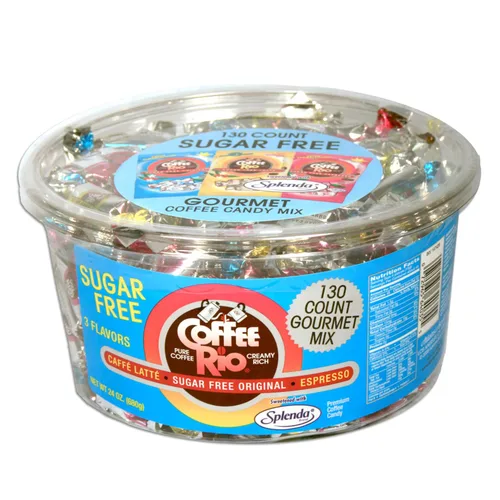 Coffee Rio - Caramelo de café sin azúcar de sabores surtidos (café con leche, original y espresso), tubo de 24 onzas (130 mezcla gourmet), caramelos