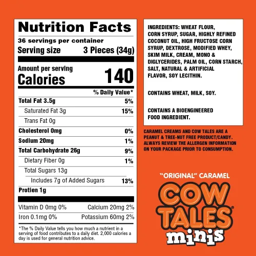 Miniatura 2 de Goetze's Cow Tales - Palitos de caramelo y crema, caja de 36 piezas Relleno original de crema de caramelo y vainilla, deliciosas golosinas frescas