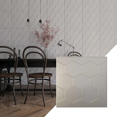 Miniatura 22 de Ekena Millwork WP20X20HBWH 19 5/8 pulgadas de ancho x 19 5/8 pulgadas de alto Panal EnduraWall Decorativo 3D Panel de Pared Cubre 2.67 pies cuadrados