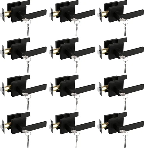 Miniatura 65 de NEWBANG Manija de palanca de puerta sólida con acabado negro mate