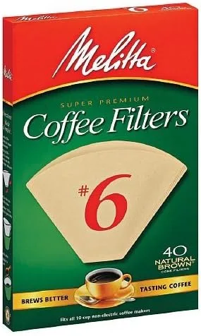 Melitta Filtros de café marrón natural, cono #6 40 Ea (2)