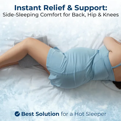 Miniatura 3 de 5 STARS UNITED Almohada de rodilla pequeña para personas que duermen de lado, soporte de espuma firme de cuña para vientre, espalda y rodillas
