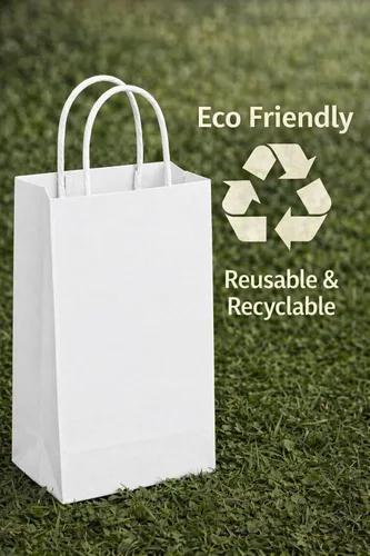Miniatura 4 de Bolsas de regalo de vino kraft con asas, paquete de 50 bolsas de papel marrón para botellas de vino, 5.25 x 3.25 x 13 pulgadas (kraft blanco)