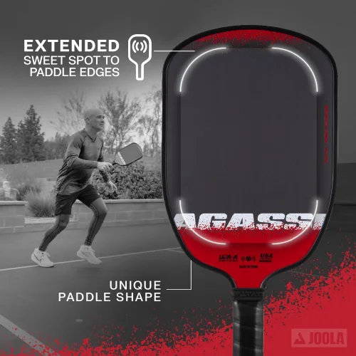 Miniatura 5 de Juego de JOOLA Agassi/GRAF Champion con palas de pickleball, bolas y bolsa con asa - Raqueta de pickleball arenizada - Forma Agassi con zona