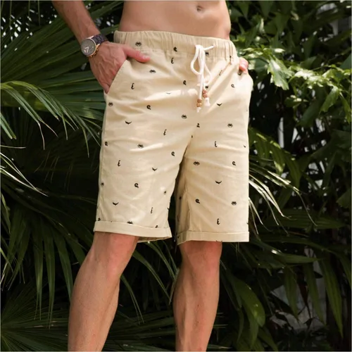 Miniatura 4 de Boisouey - Pantalones cortos de verano para hombre, de lino, estilo informal