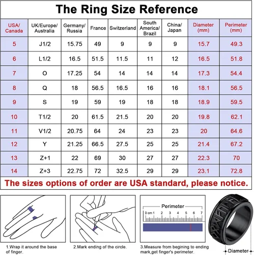 Miniatura 6 de FaithHeart Anillo de runas giratorias vikingas nórdicas de acero inoxidablechapado en oro, anillos giratorios para hombres y mujeres, puede grabado