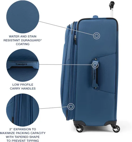 Miniatura 157 de Travelpro Maxlite 5 - Juego de 2 piezas de equipaje de mano de tela, expandibles con 4 ruedas giratorias, bolso blando para debajo del asiento, Negro