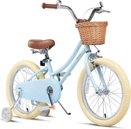 Miniatura 24 de Petimini Vintage Kids Bike for Girls, 12–20 Inch Classic Bicycle with Wicker Basket & Bell, High Tensile Steel Frame, Training Wheels (12–18”), 85%