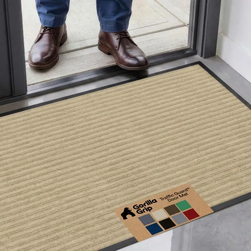 Miniatura 18 de Gorilla Grip - Tapete afelpado original de goma con perfil bajo, resistente, duradero, impermeable y fácil de limpiar para interior y exterior, Gris