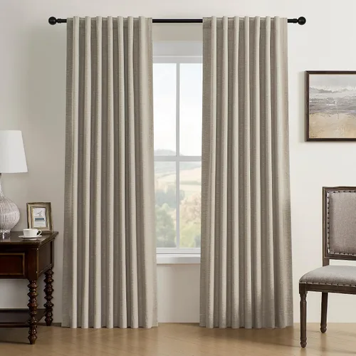 Miniatura 24 de Cortinas opacas de 54 pulgadas de largo para dormitorio, sala de estar, cortinas beige con aislamiento térmico, oscurecimiento de la habitación