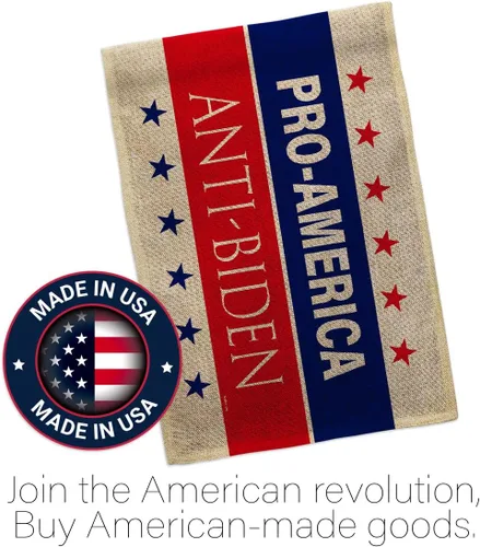 Miniatura 4 de Bandera de la casa de arpillera anti Biden de Estados Unidos, presidente político, demócrata, republicano, fiesta del té de Estados Unidos, pancarta
