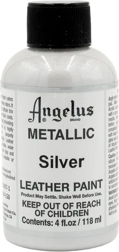Angelus - Pintura metálica para cuero, 4 onzas, plata
