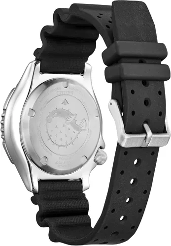 Miniatura 10 de Citizen Reloj Promaster Sea automático con correa de poliuretano para hombre, 3 manecillas, fecha y fecha, bisel giratorio, cristal de zafiro