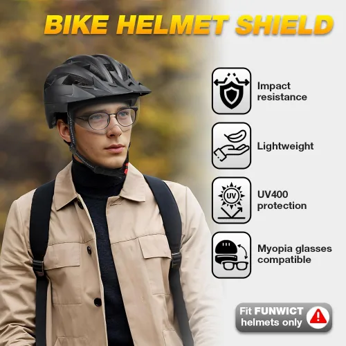 Miniatura 2 de Gafas de bicicleta magnéticas con casco, viseras solares extraíbles/desmontables para casco de bicicleta para ciclismo (Cristal)