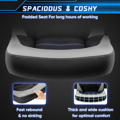 Miniatura 4 de NEWBULIG Silla de escritorio para computadora y juegos - Soporte lumbar ergonómico grande y alto con reposabrazos abatibles y ruedas giratorias