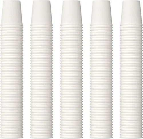 JOLLY PARTY Vasos de baño de 2 onzas, paquete de 700 vasos de papel pequeños, taza de enjuague bucal blanca, mini taza de espresso desechable, taza