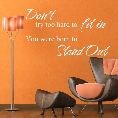 Miniatura 2 de Don't Try Too Hard To Fit In, You Were Born To Destace, calcomanía de pared inspiradora de vinilo con cita decorativa (negro, pequeño)