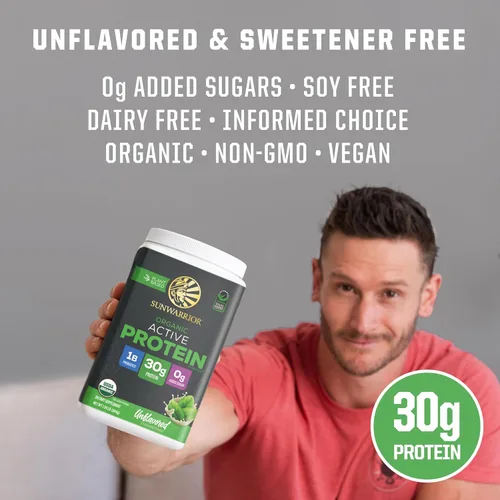 Miniatura 5 de Sunwarrior Proteína orgánica a base de plantas Proteína orgánica vegana en polvo con aminoácidos BCAA más minerales de recuperación y botánicos