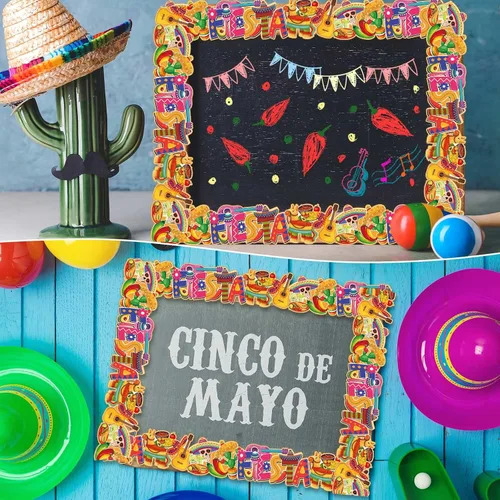 Miniatura 4 de Panelee Let's Fiesta Border - Tablero de anuncios de 68.9 pies, con borde de mariposas, flores, abeja, espacio, inspirador, linda decoración