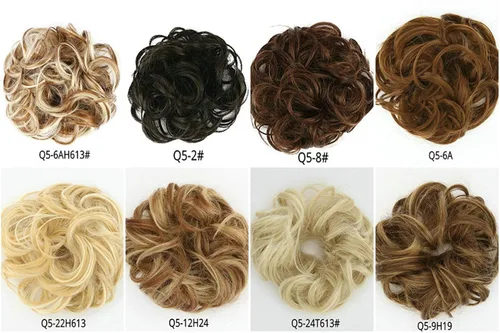 Miniatura 5 de STYLER Piezas de cabello de moño desordenado para mujer, piezas de cabello sintético con moño, extensión de cabello rizado en forma de dona (2#)